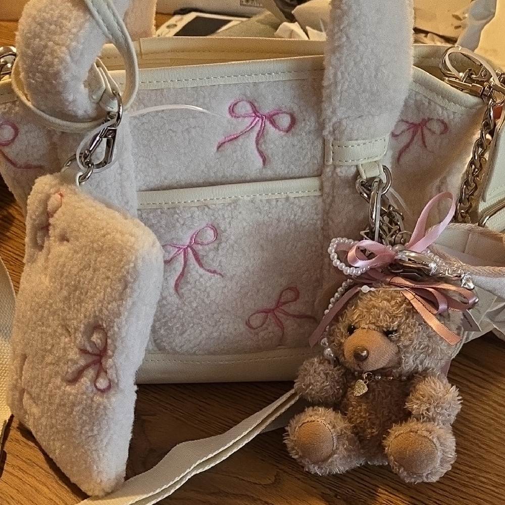Charming Pink Bow Kids Handbag Set